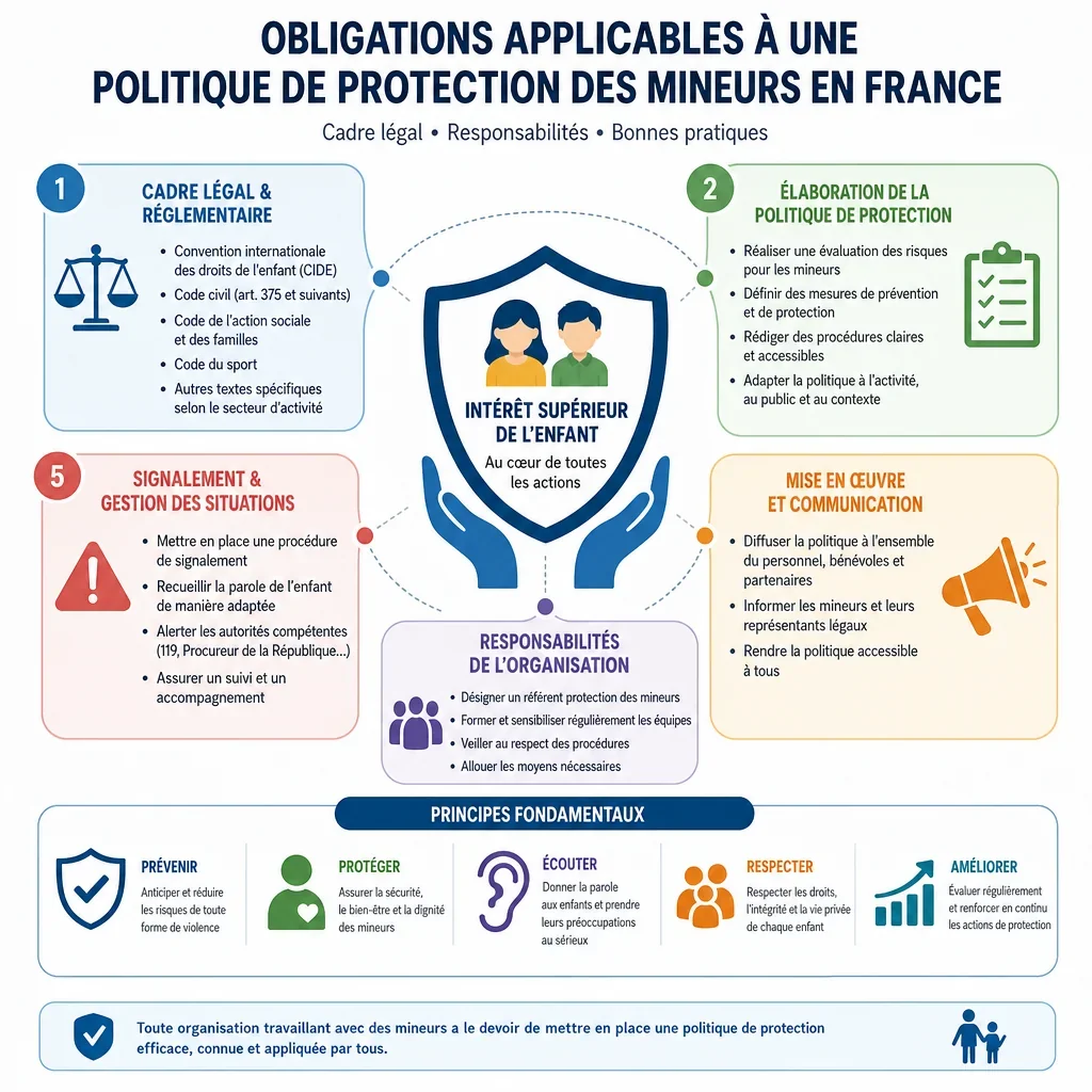 Obligations applicables à une politique de protection des mineurs