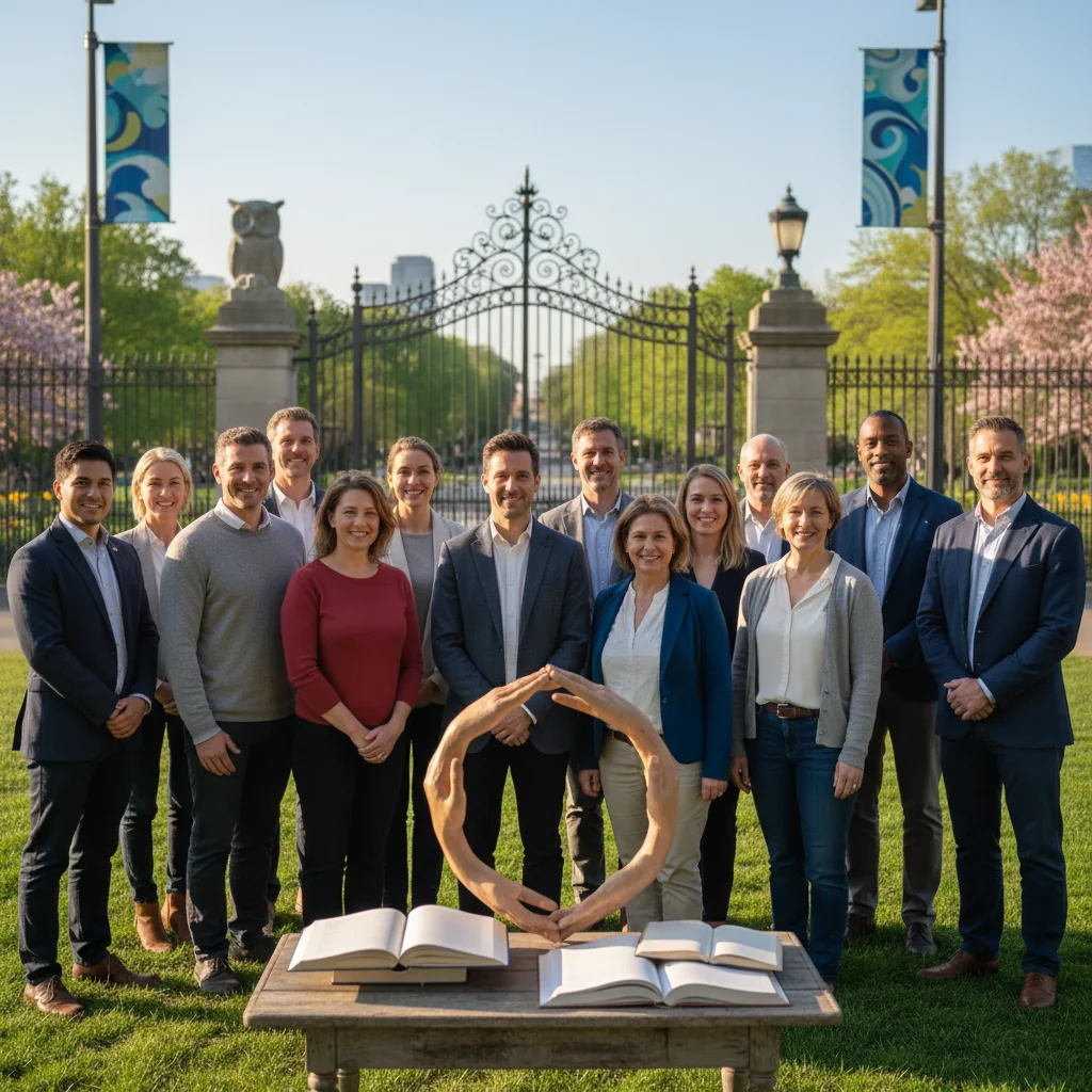 A photorealistic hero image symbolizing child protection through supportive adult figures and safe environments, conveying care, safety, and community guardianship without depicting any children.