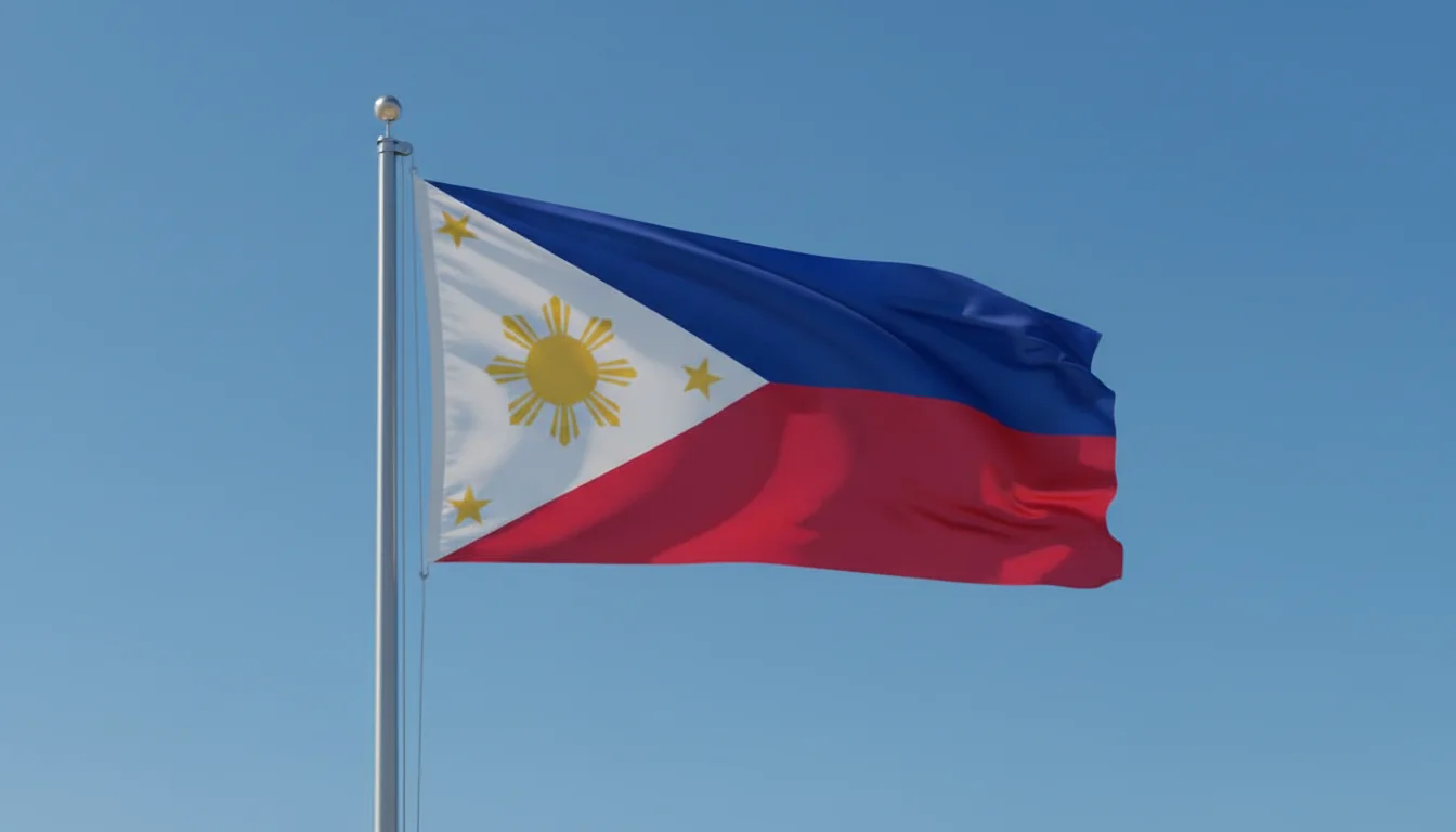 Philippine flag waving proudly.