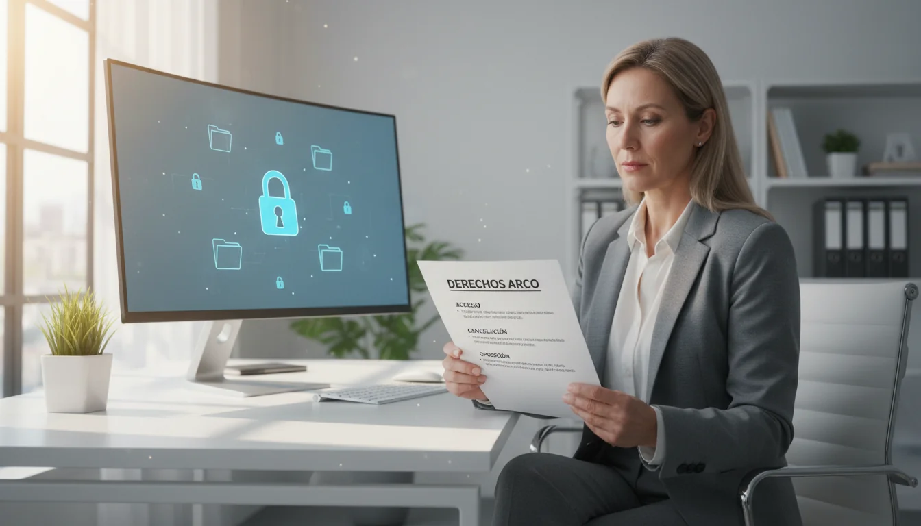 Person reviewing data privacy rights document