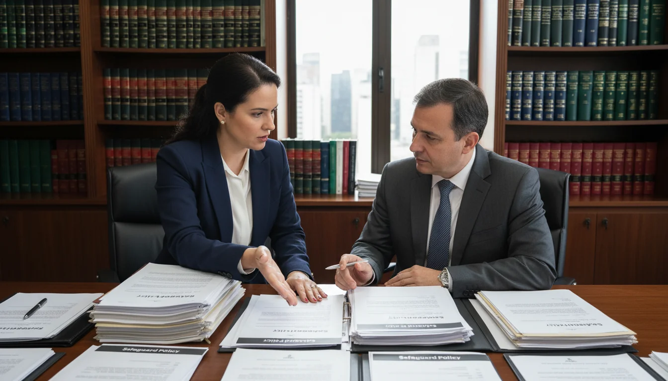 Lawyer consulting on safeguards.