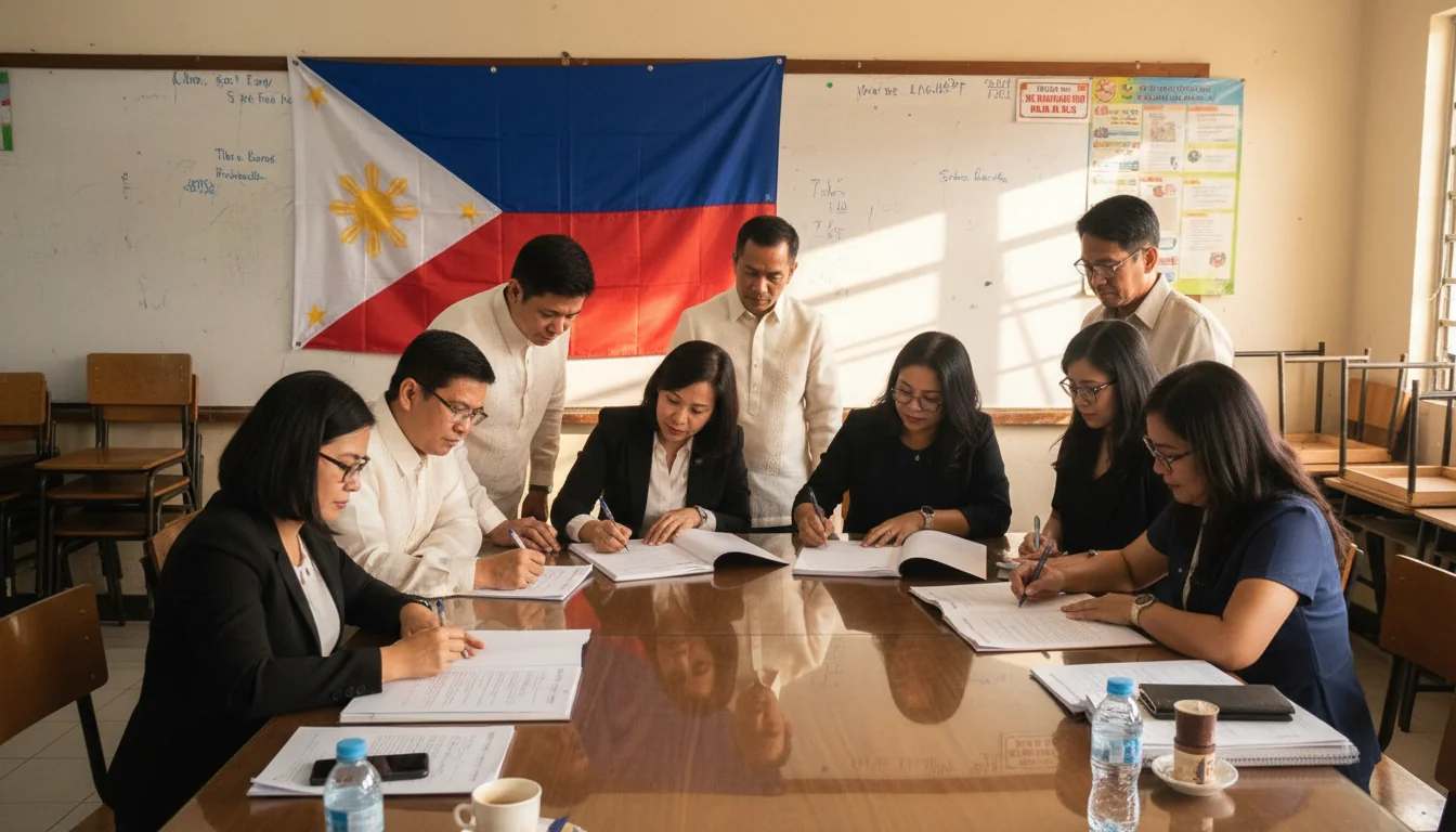 School policy document signing ceremony