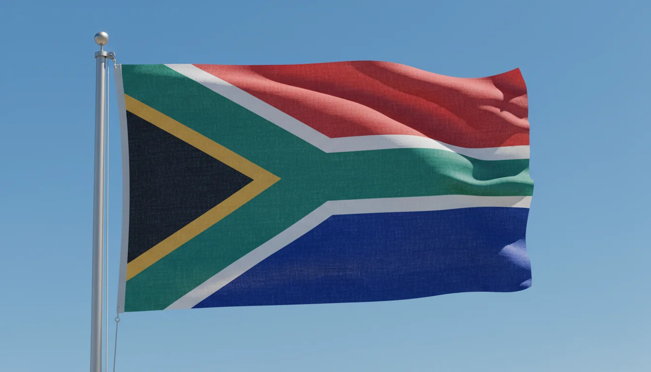South African flag waving proudly.