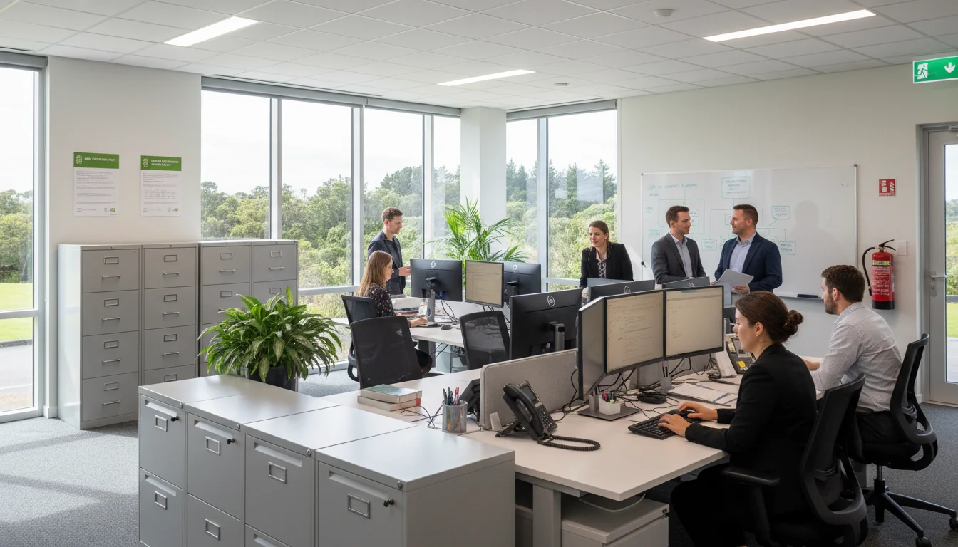 Secure workplace environment illustration