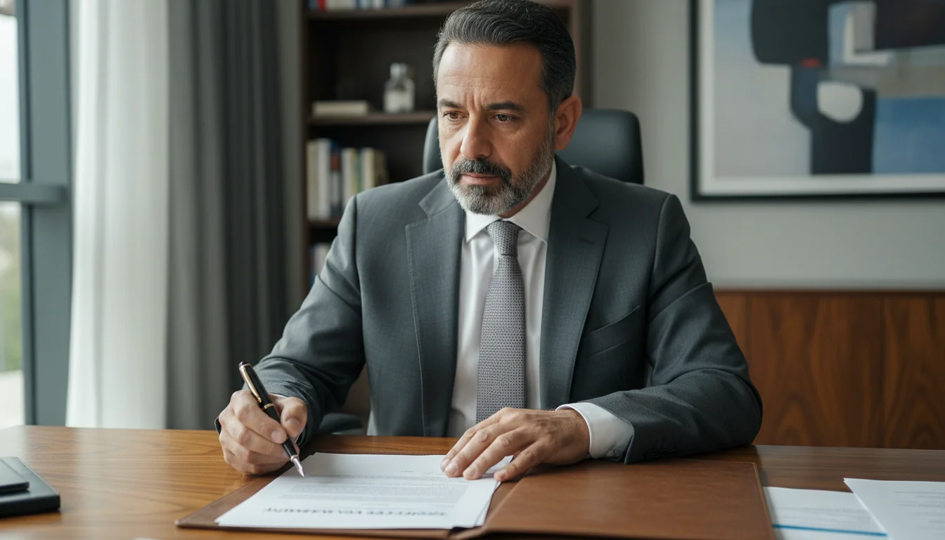 Adult signing legal document