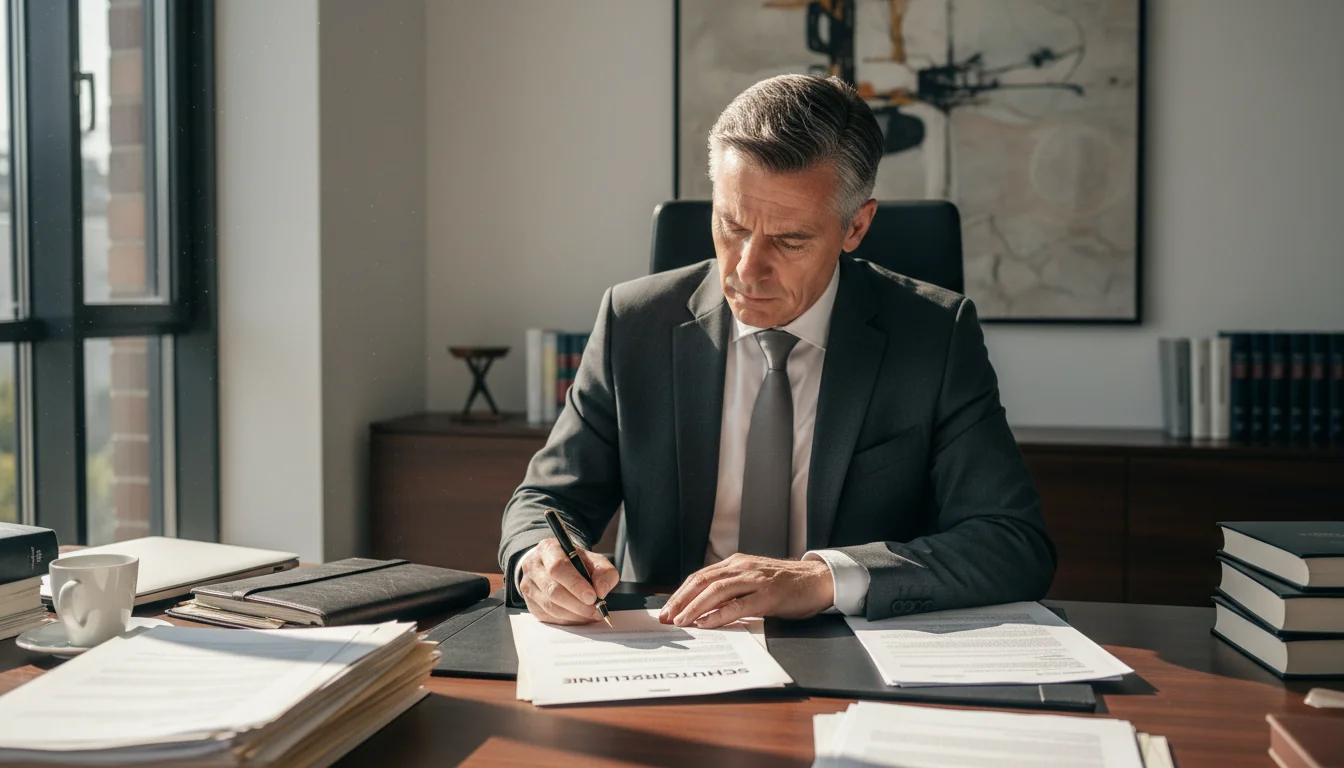 German legal document signing.