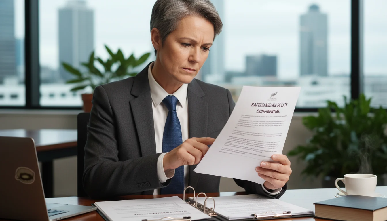 Legal professional reviewing policies