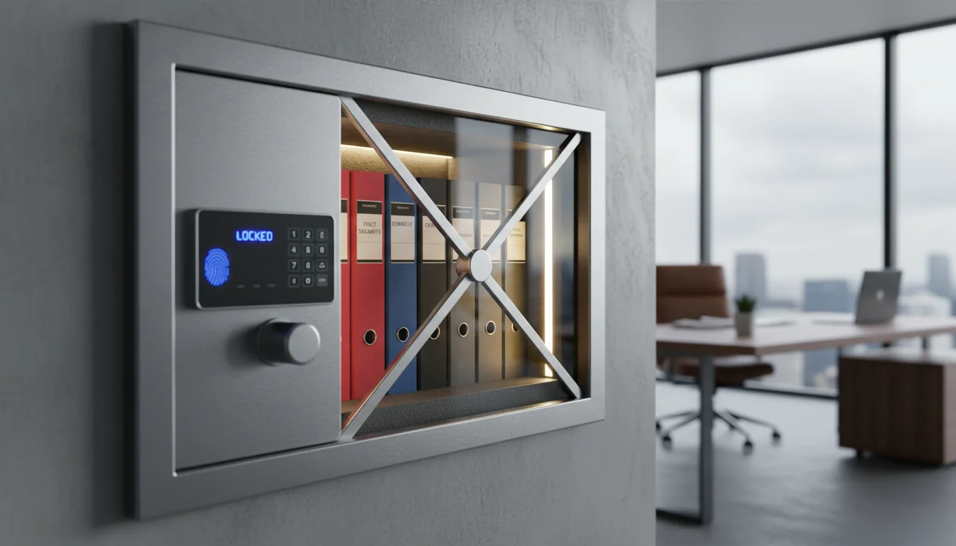 Secure document storage cabinet