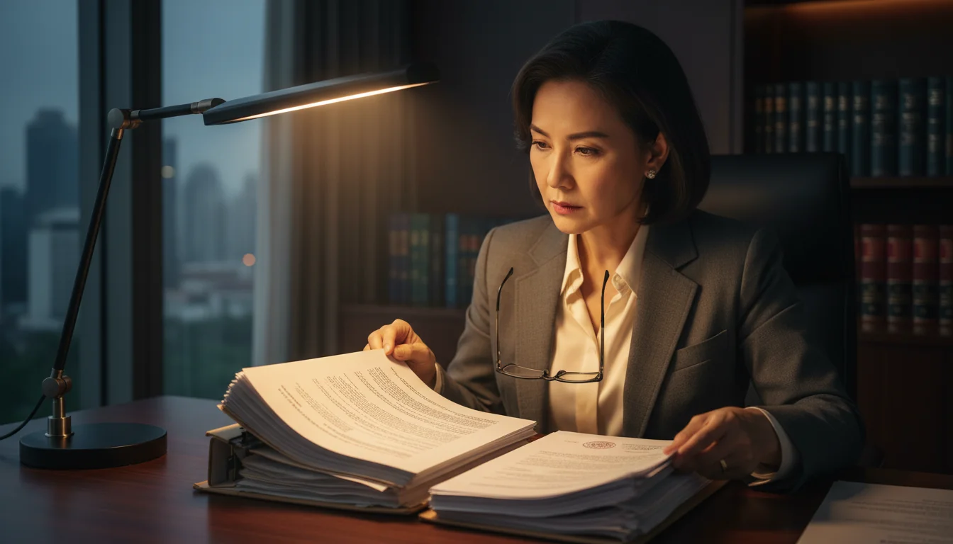 Adult reviewing safeguarding policies.