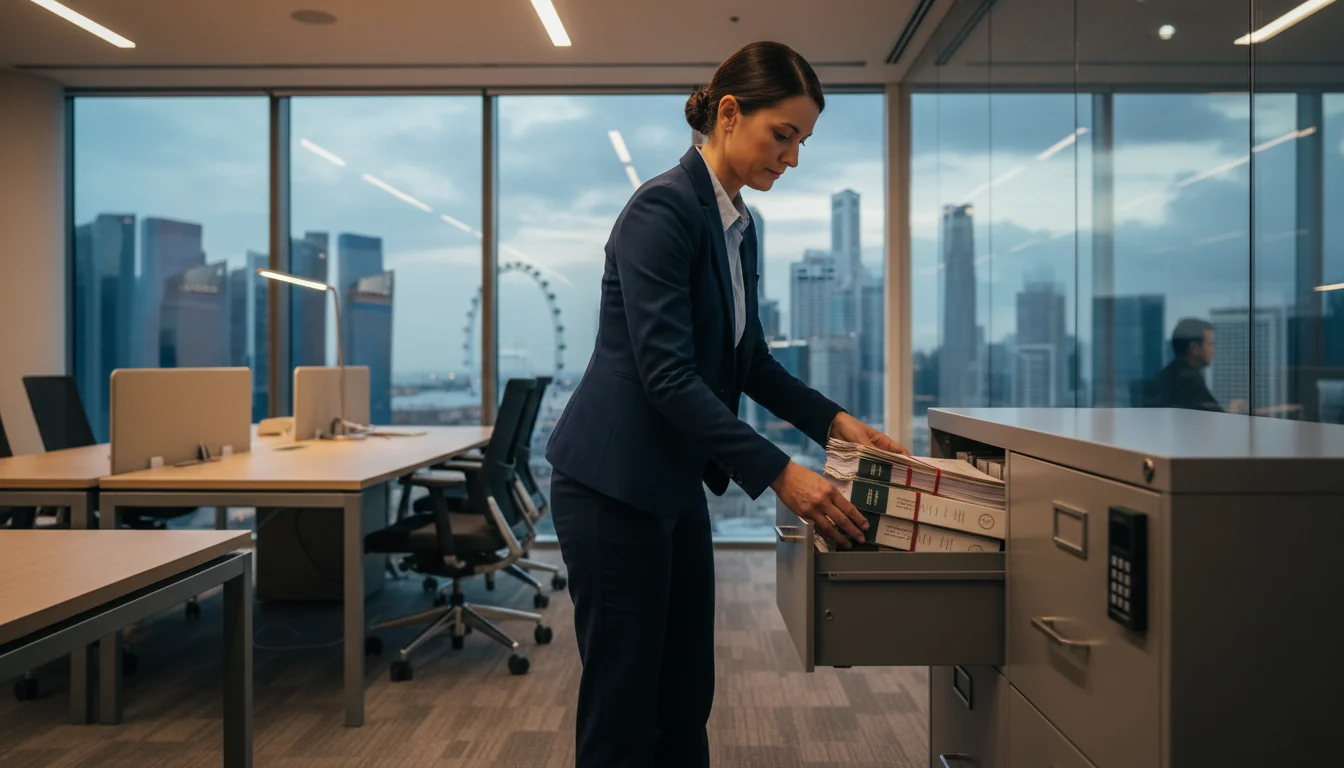 Secure legal documents in safe.