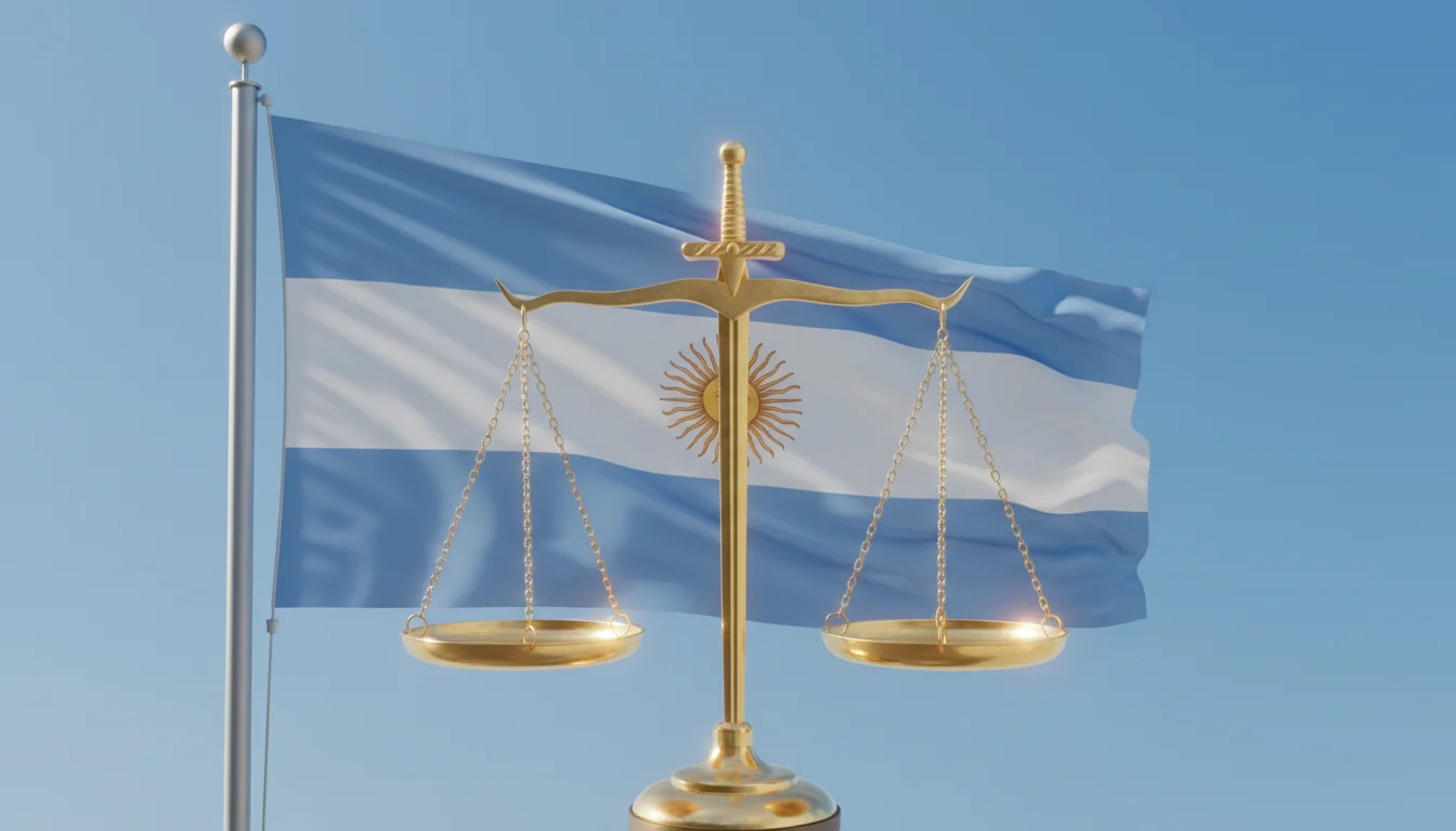 Argentine flag with legal scales