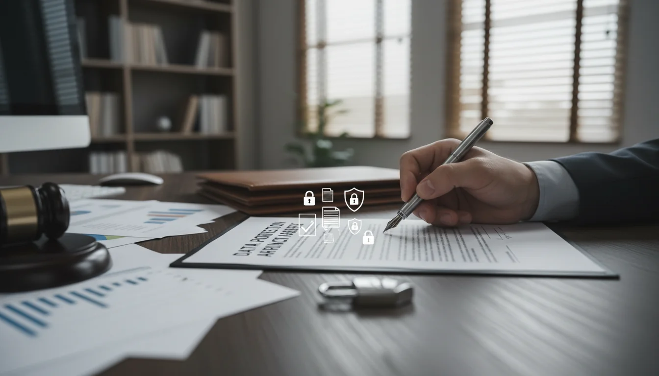 Person signing data protection document