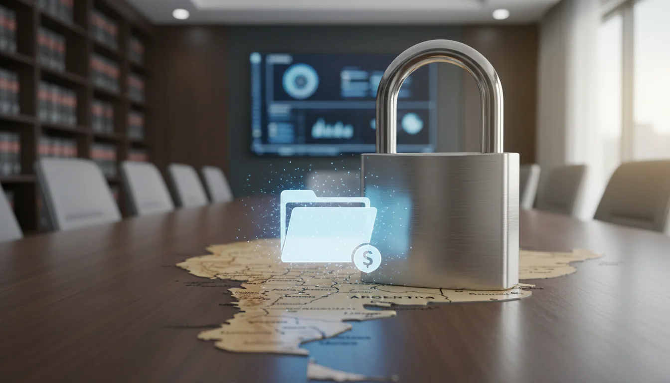 Secure data lock on Argentine map