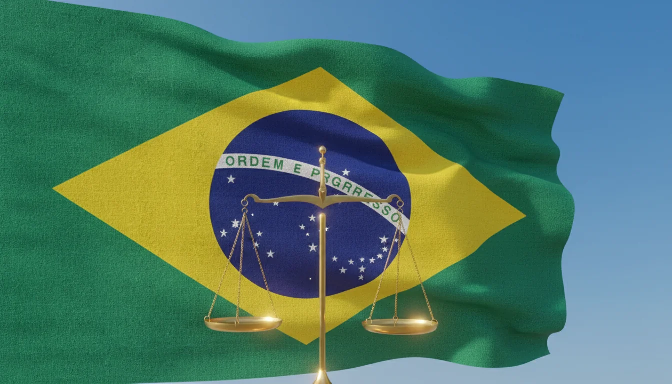 Brazilian flag with legal scales