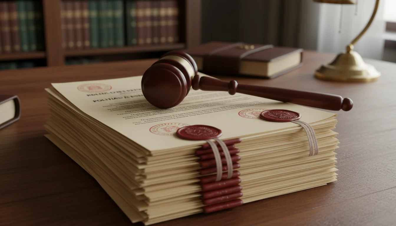 Gavel on Brazilian legal documents