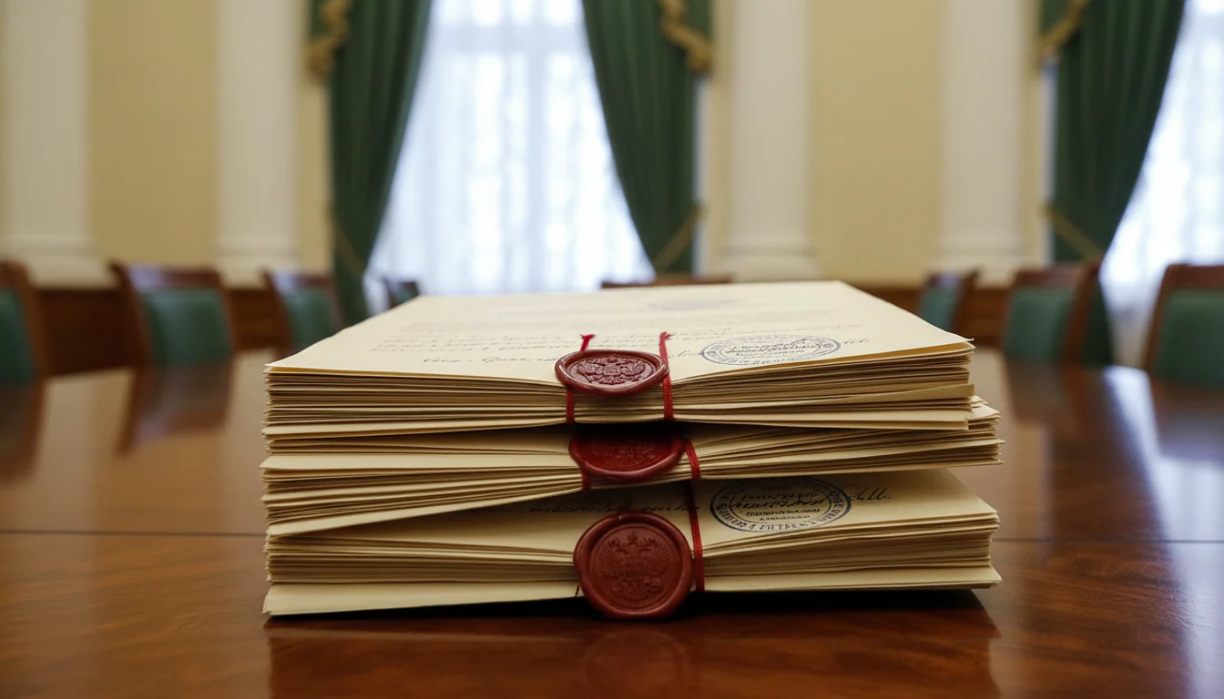 Stack of protected legal papers sealed