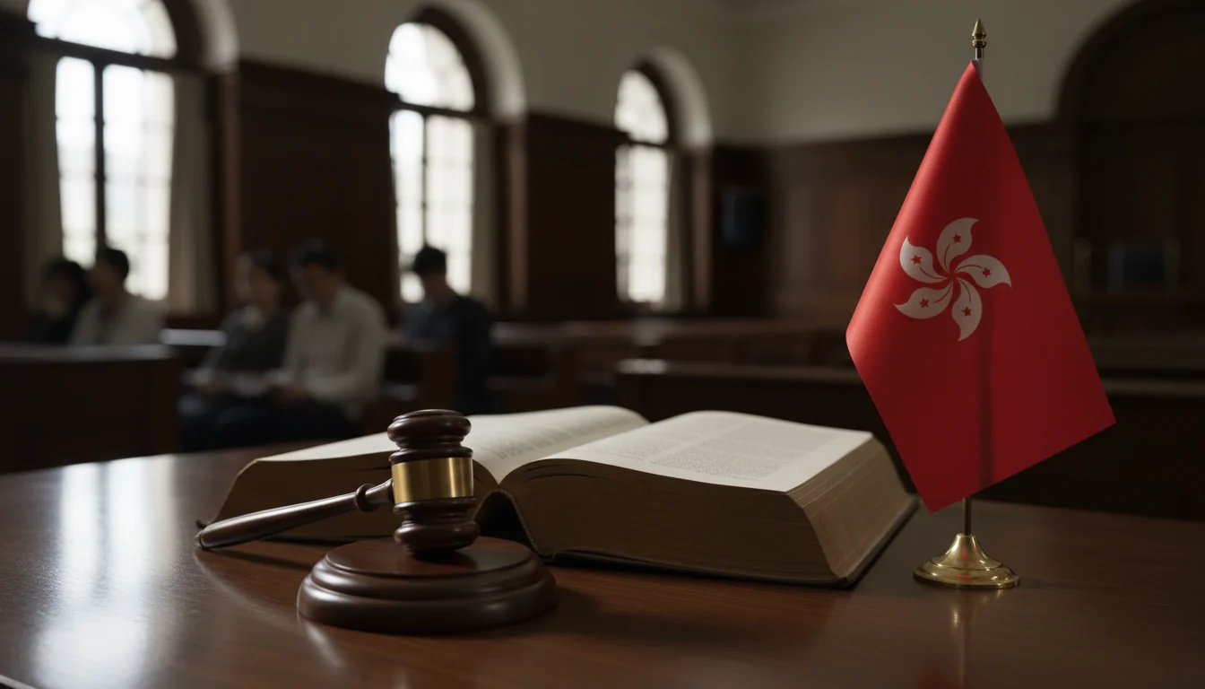 Gavel and Hong Kong flag