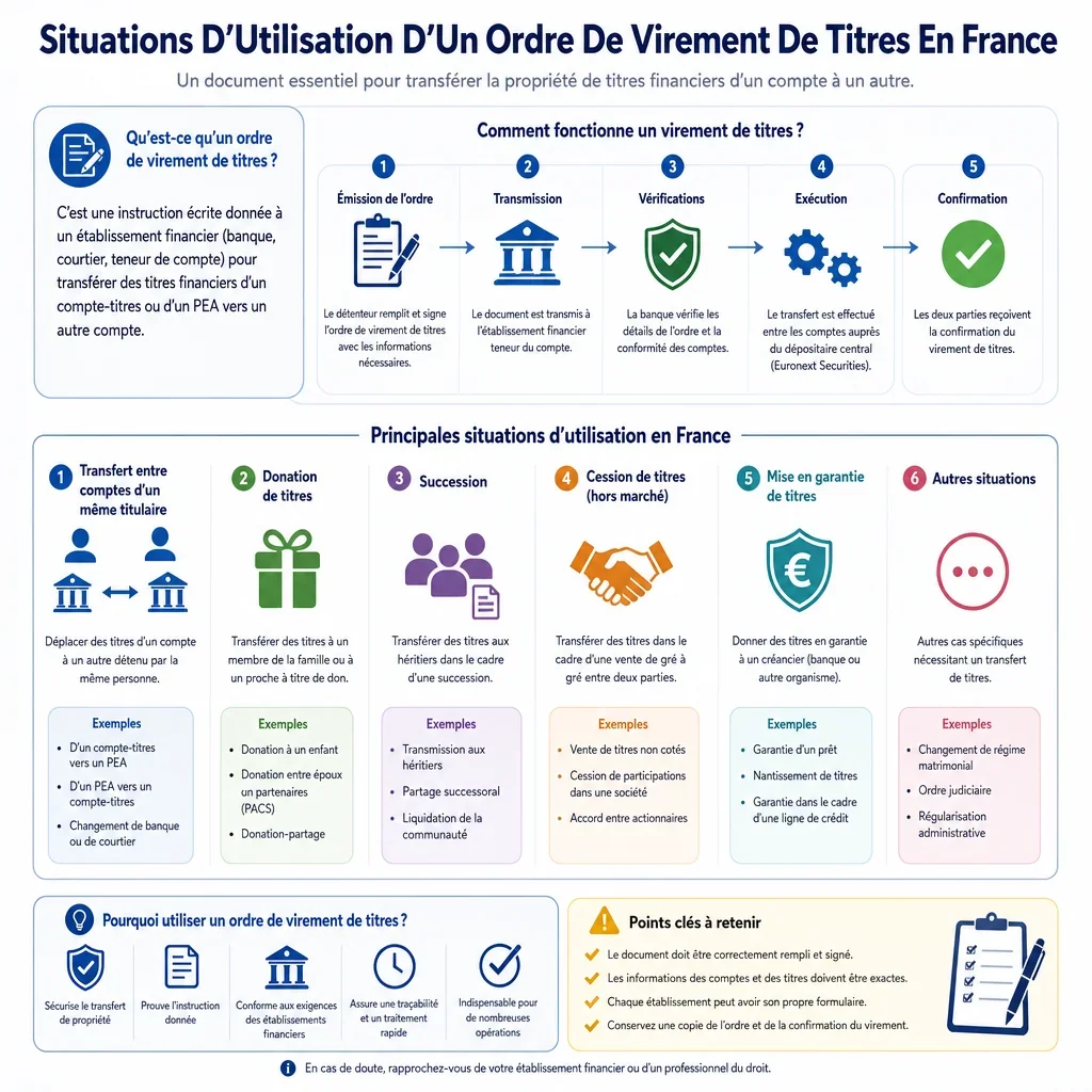 Situations d’utilisation d’un ordre de virement de titres