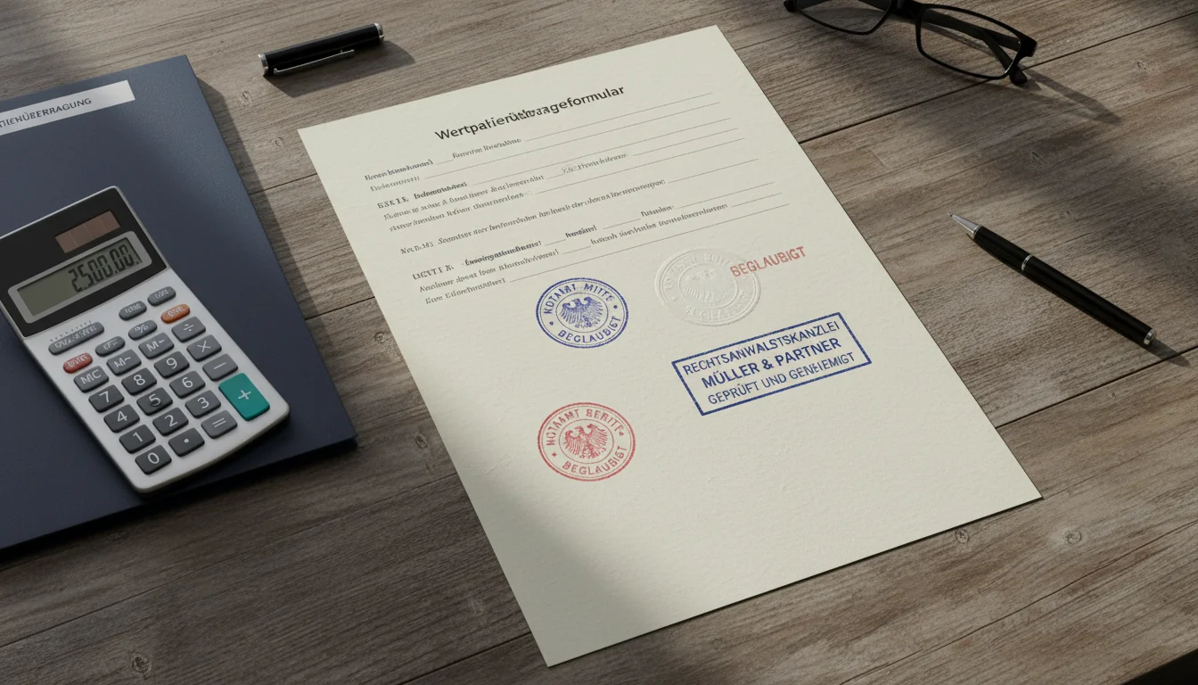 Completed stock transfer form overview