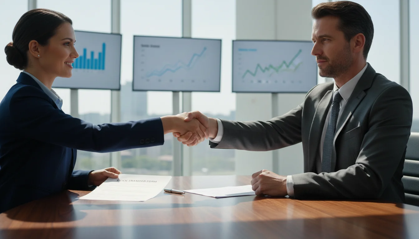 Handing over signed transfer document