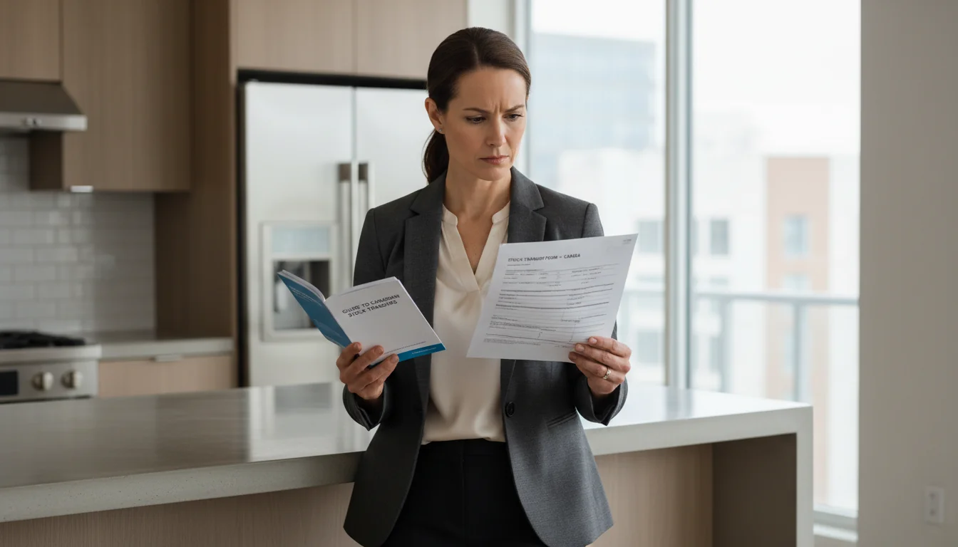 Adult reviewing stock form instructions