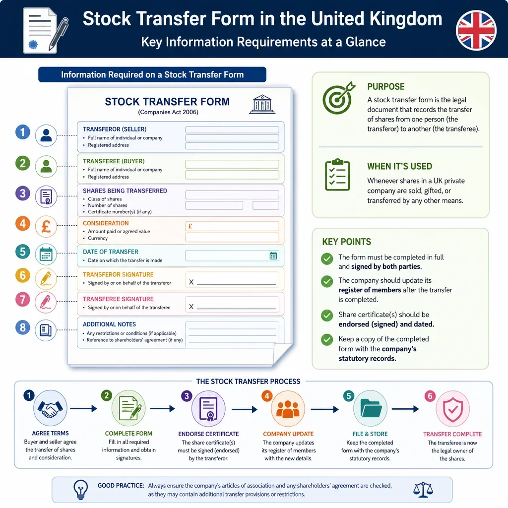 Stock Transfer Form Information Requirements
