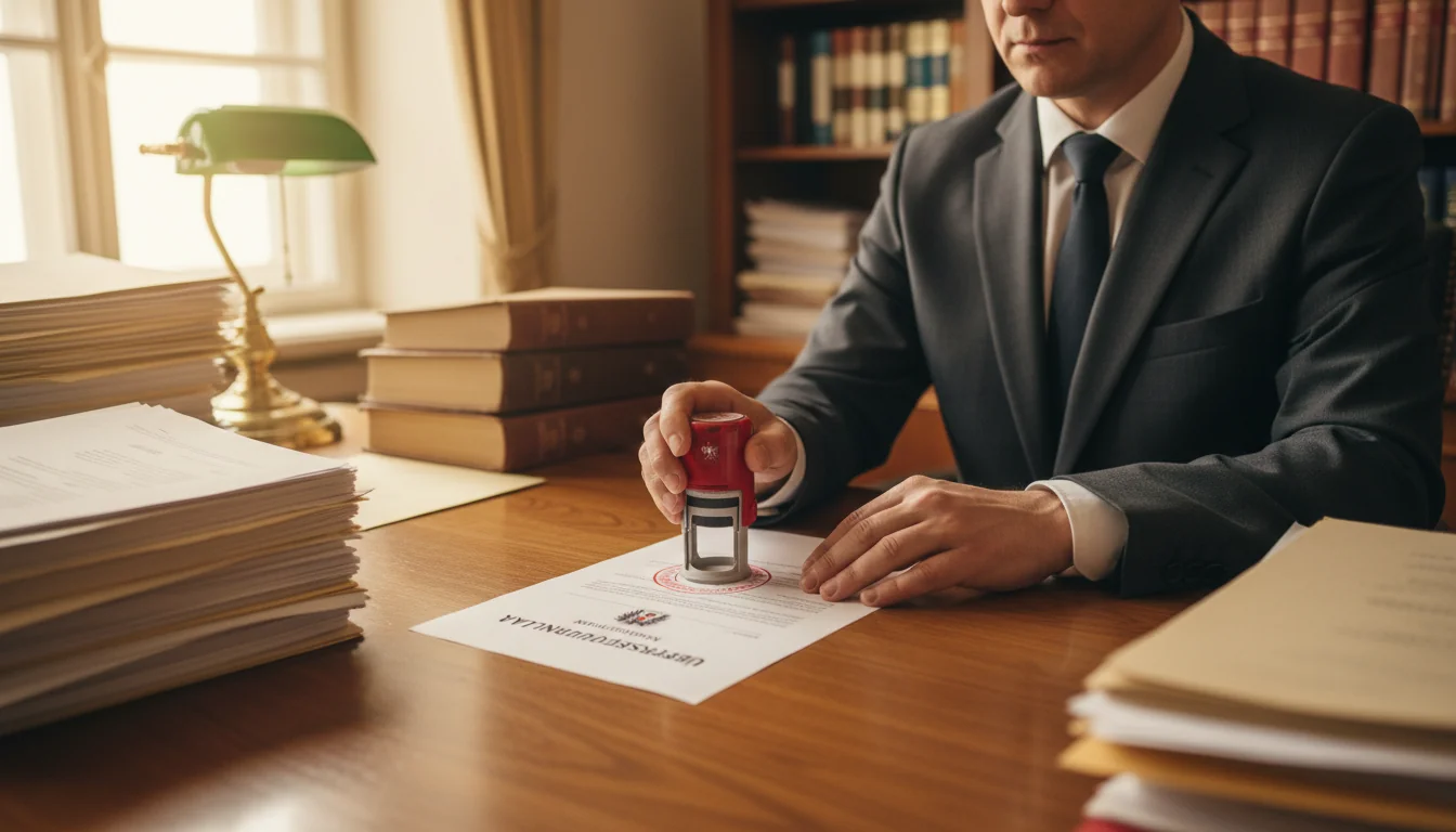 Official Austrian stamp on document.