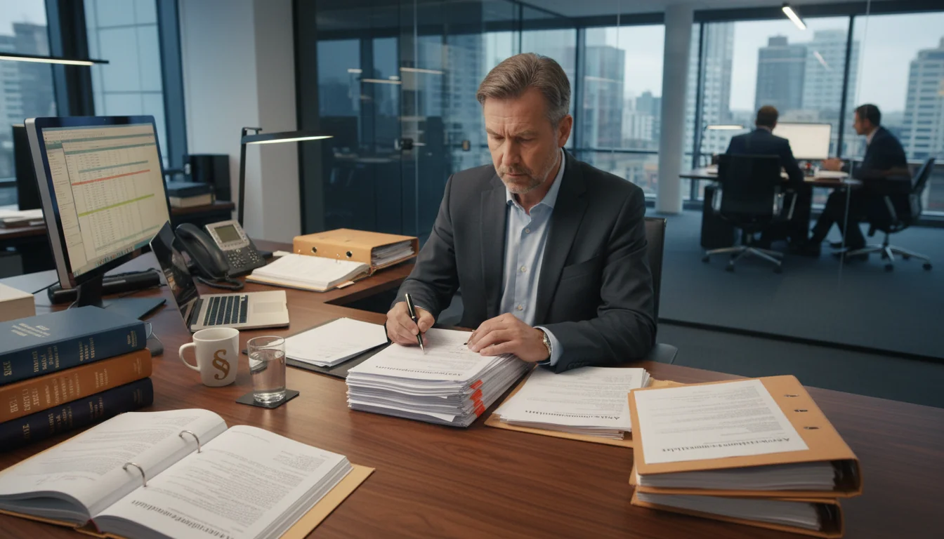 Legal review of share transfer papers.