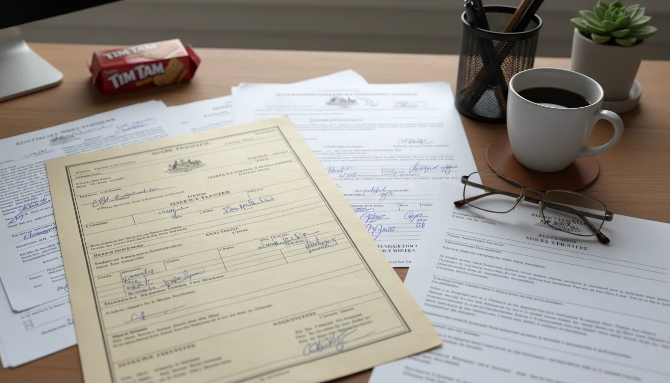 Australian legal documents on desk