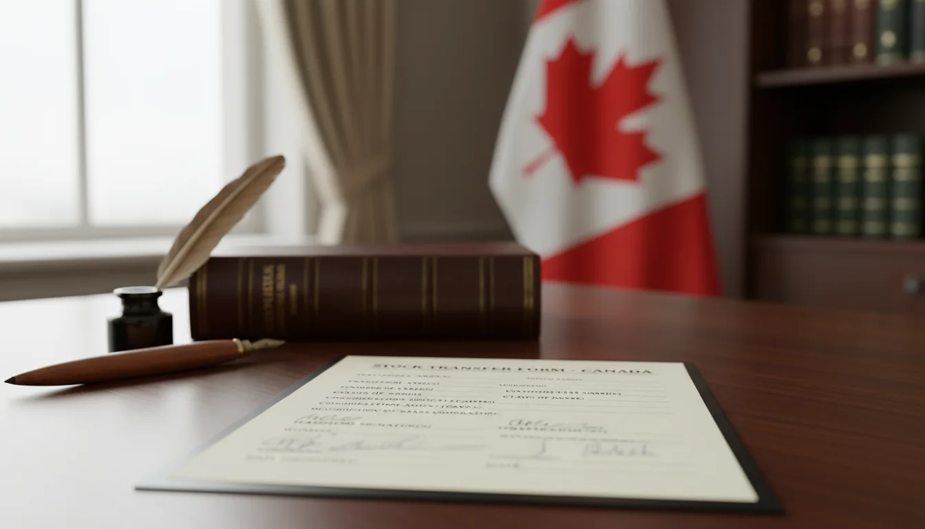 Canadian stock transfer form document