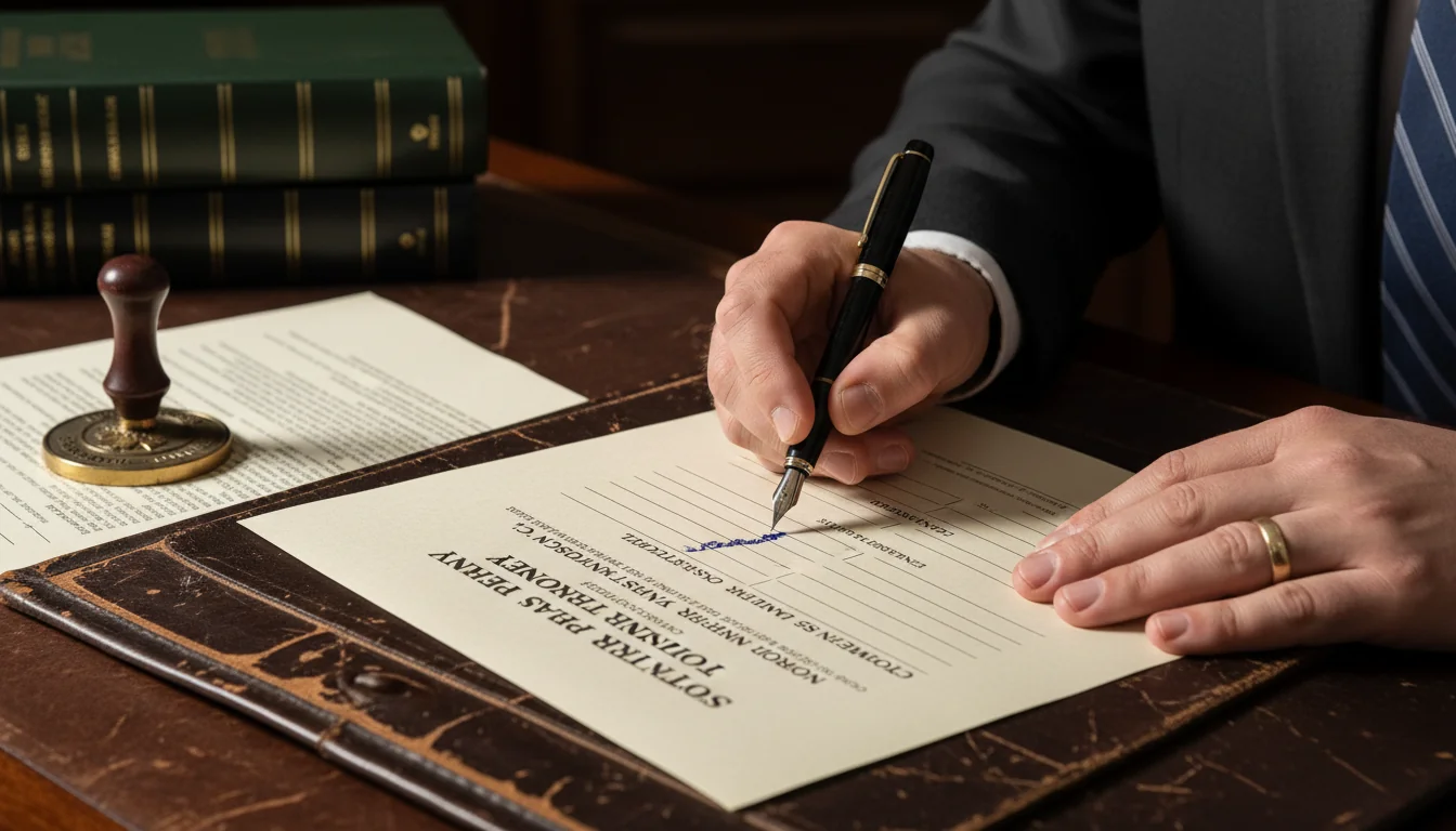 Legal signing of stock transfer agreement