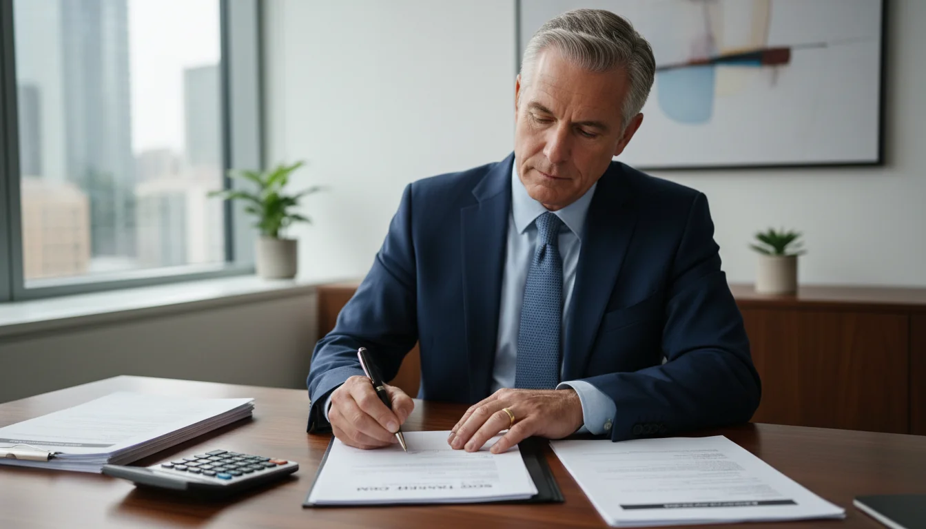 Professional signing stock transfer form