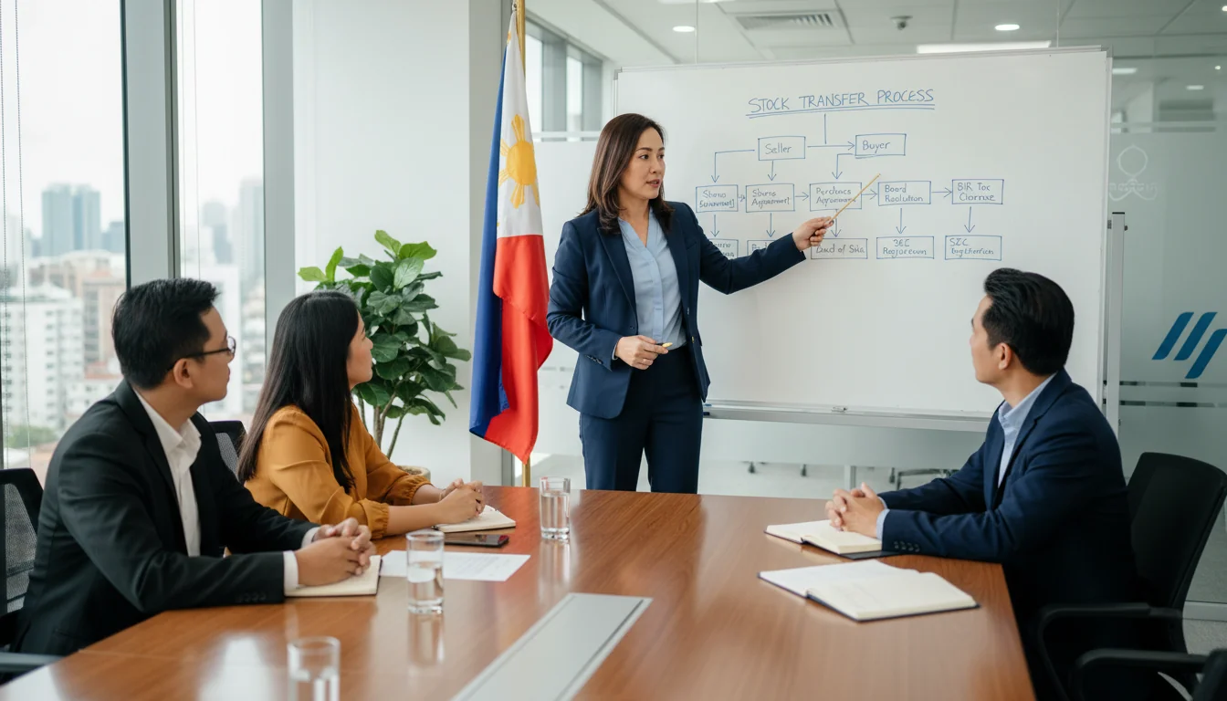 Lawyer explaining transfer book procedures