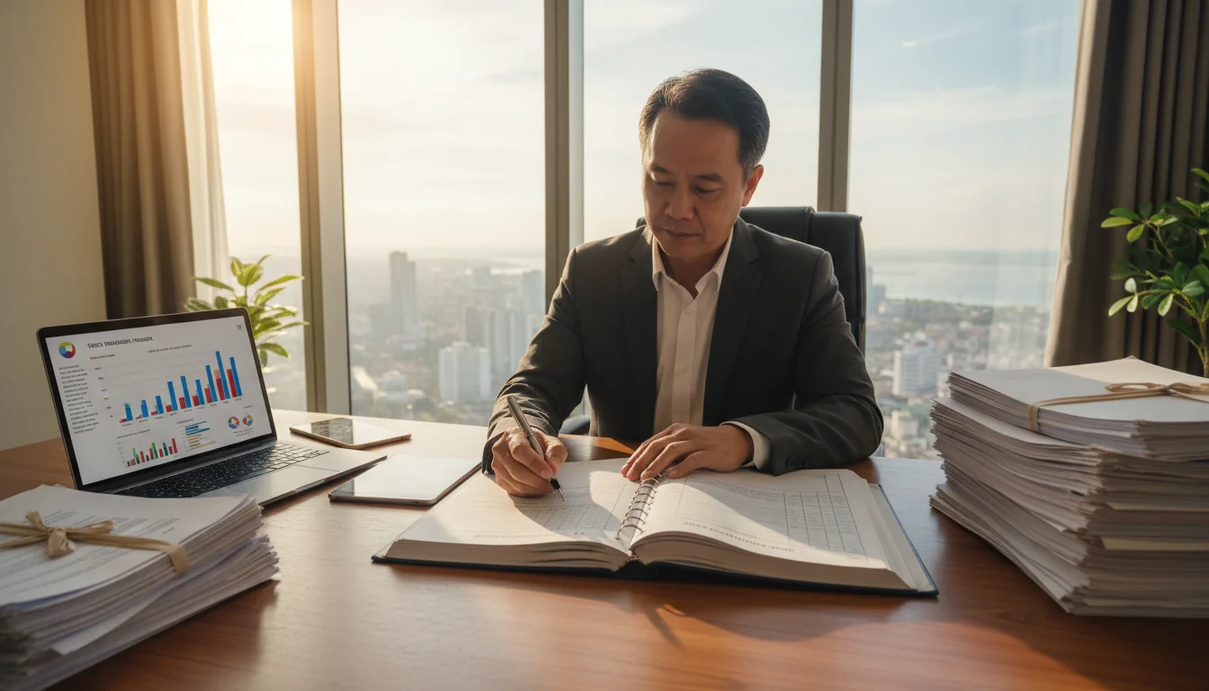 Professional signing stock transfer document