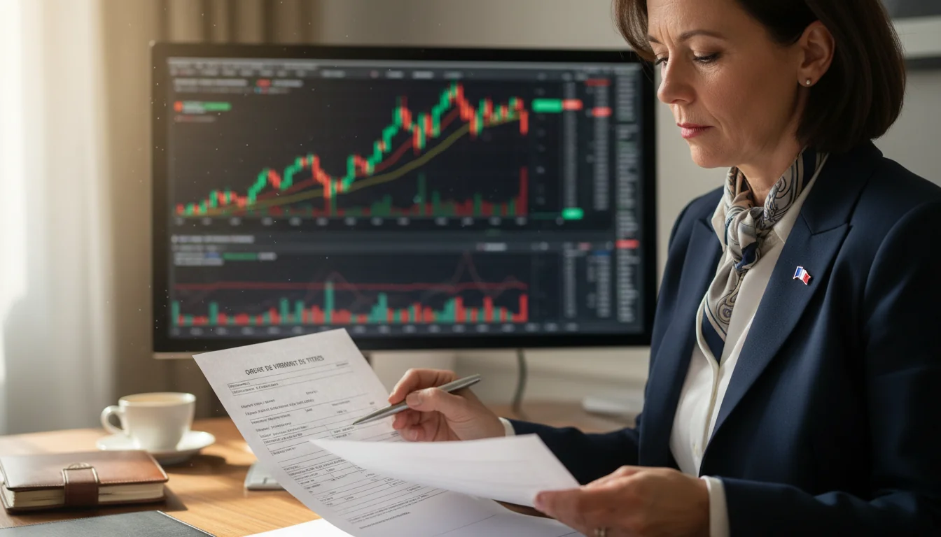 Stock market transfer illustration