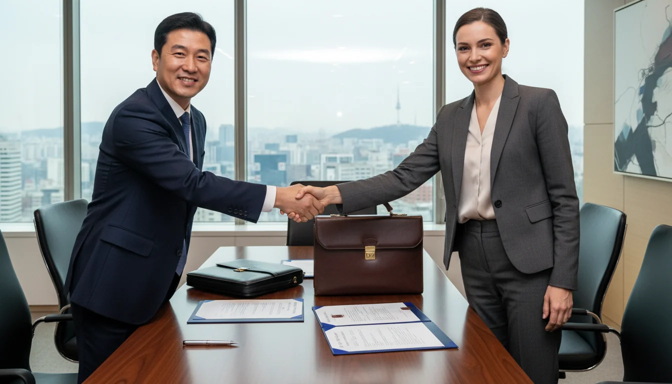 Handshake sealing stock deal agreement