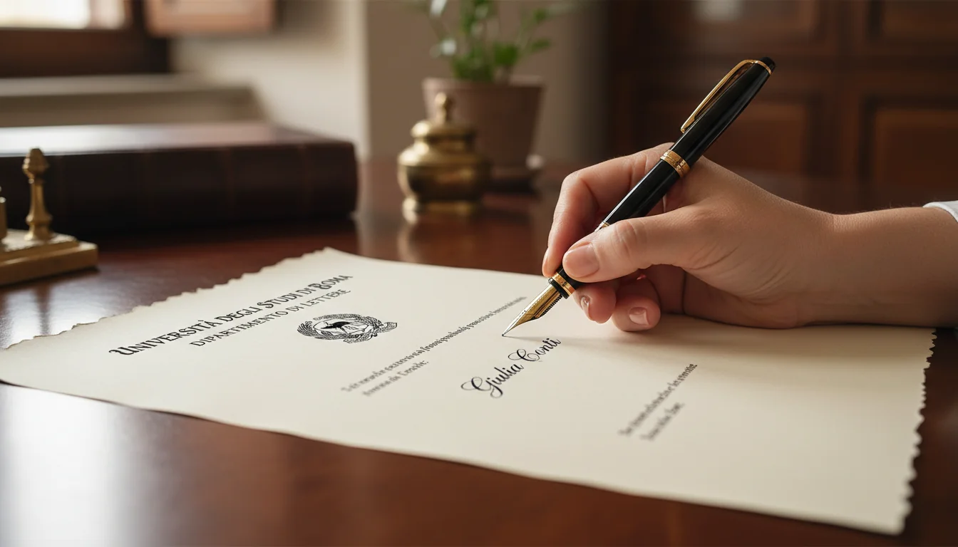 Hand signing formal recommendation document