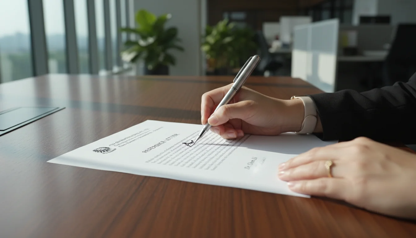 Hand signing official reference document