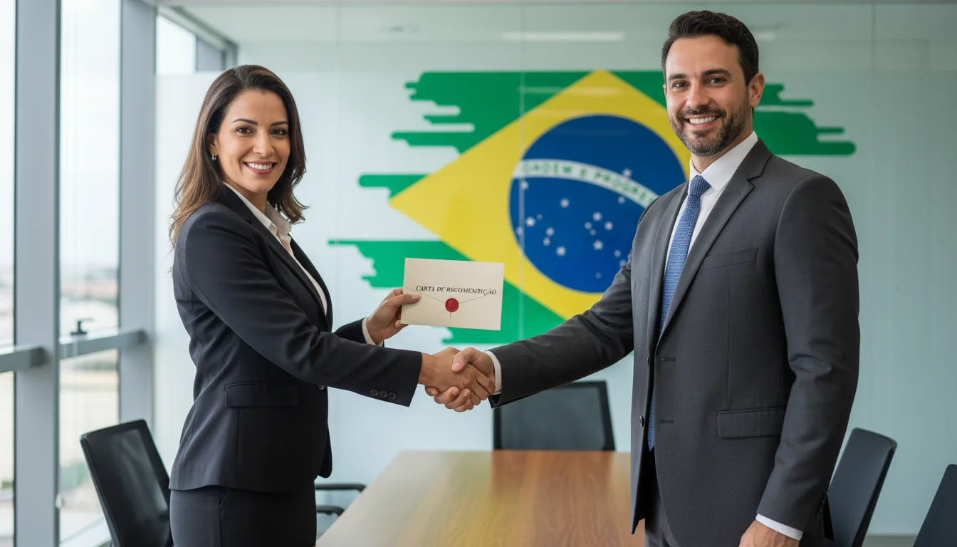 Handing over sealed recommendation letter