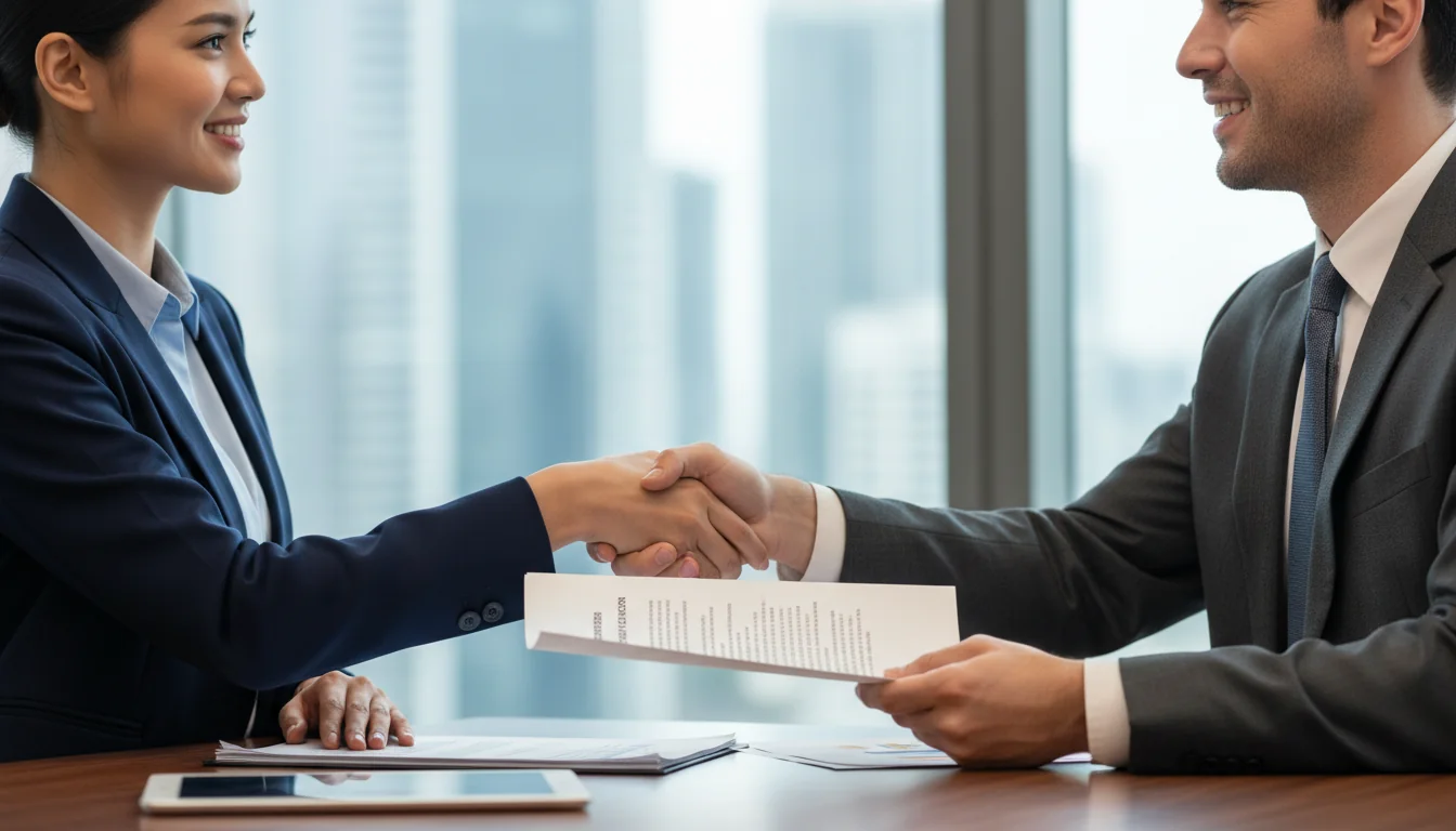 Handing over employment reference document