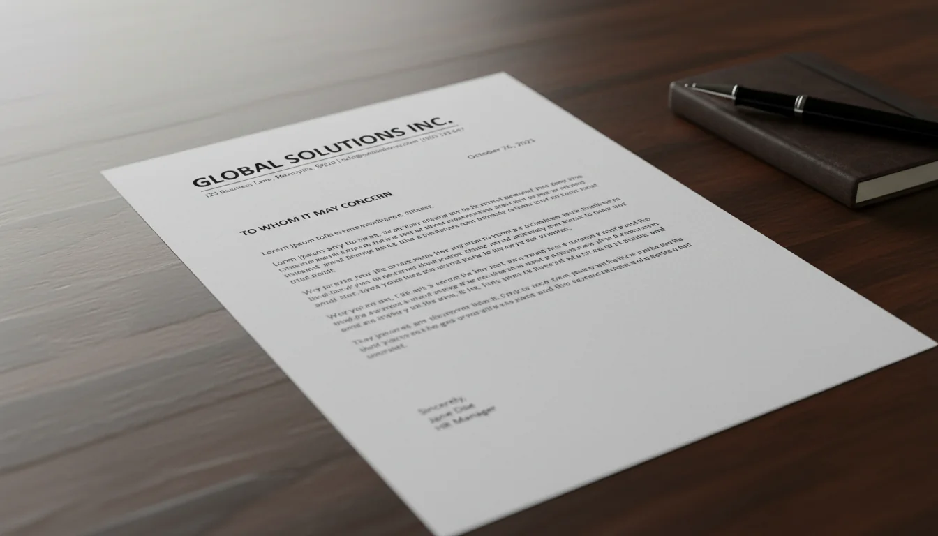 Formal reference letter template