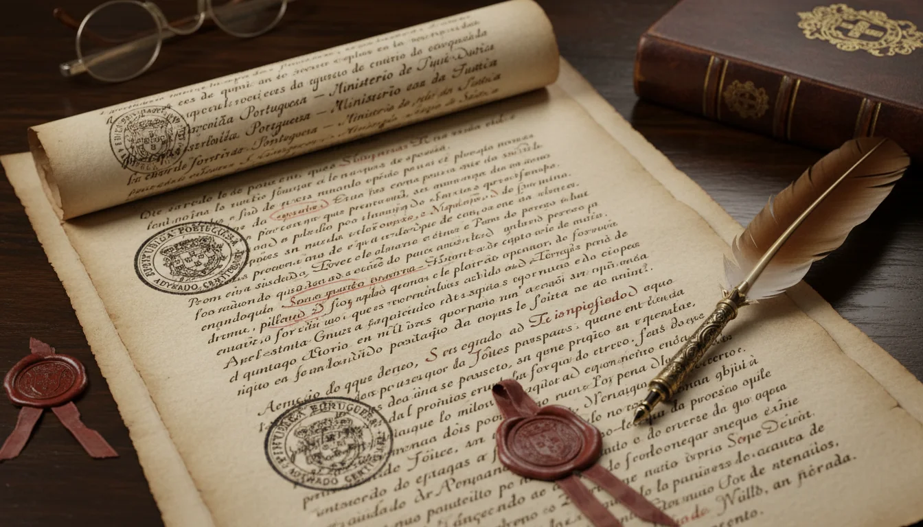 Official Portuguese legal document close-up