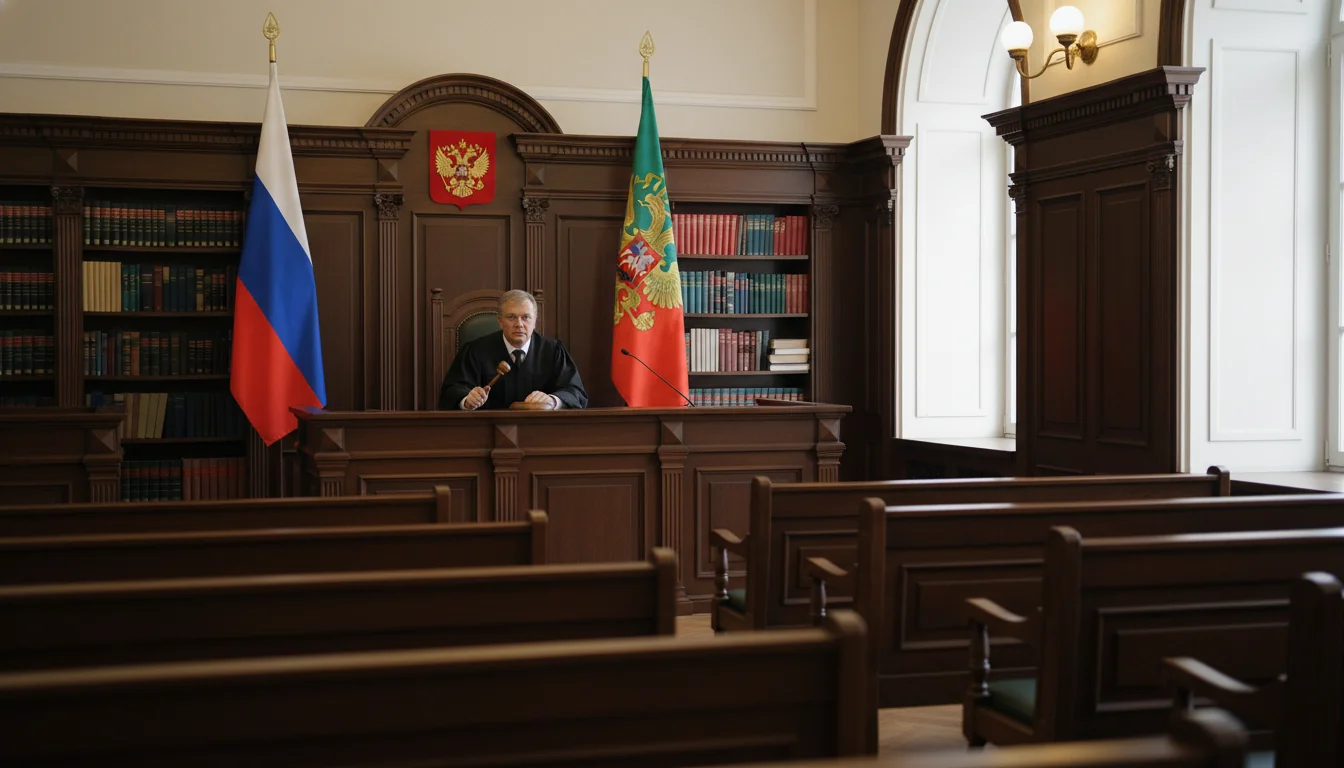 Courtroom with Russian judge