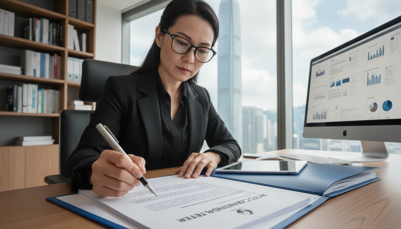 Professional reviewing recommendation letter