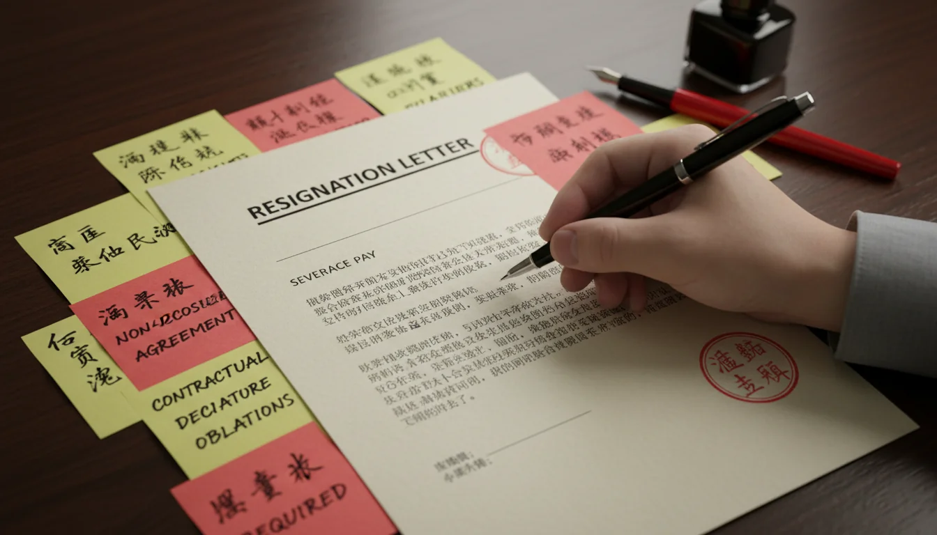 Signing resignation with legal caution