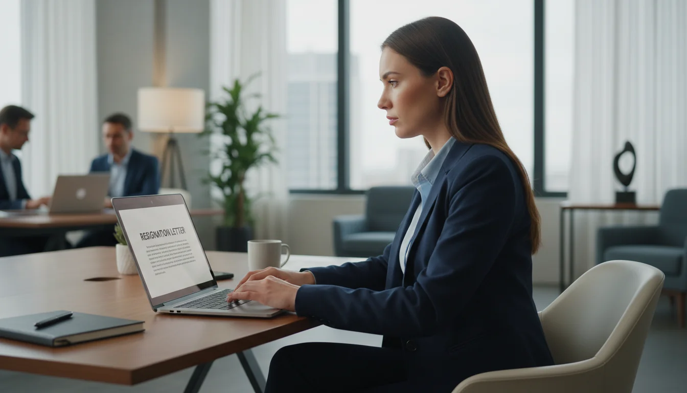 Professional writing a resignation letter