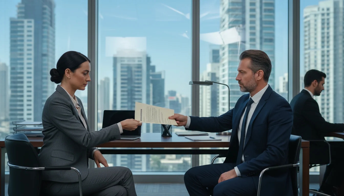 Handing over resignation notice