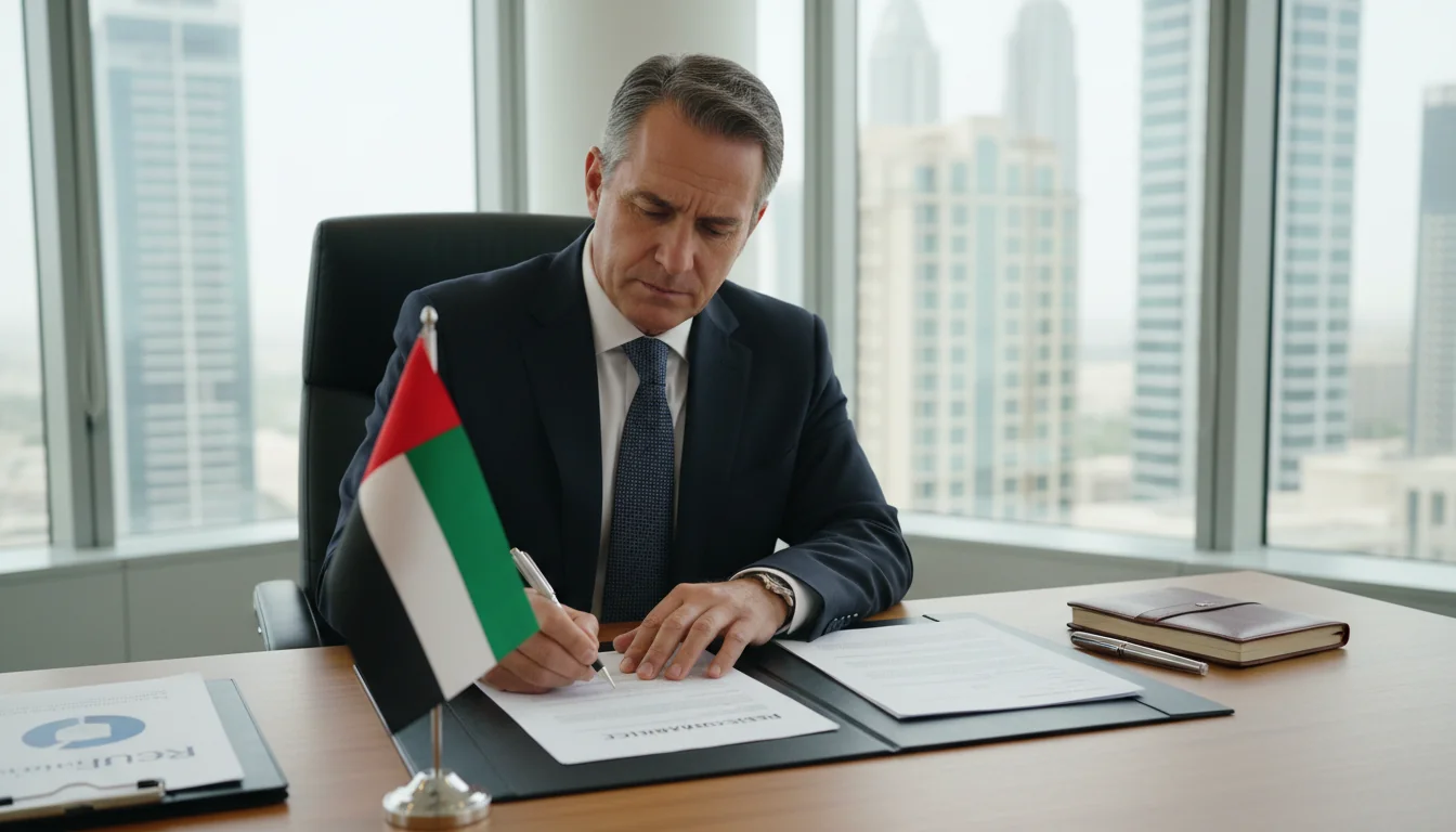 Professional signing resignation notice