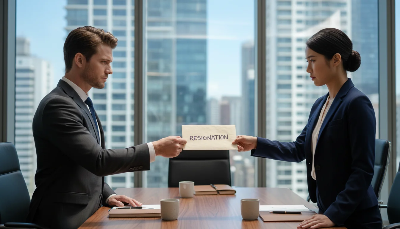 Handing over resignation notice