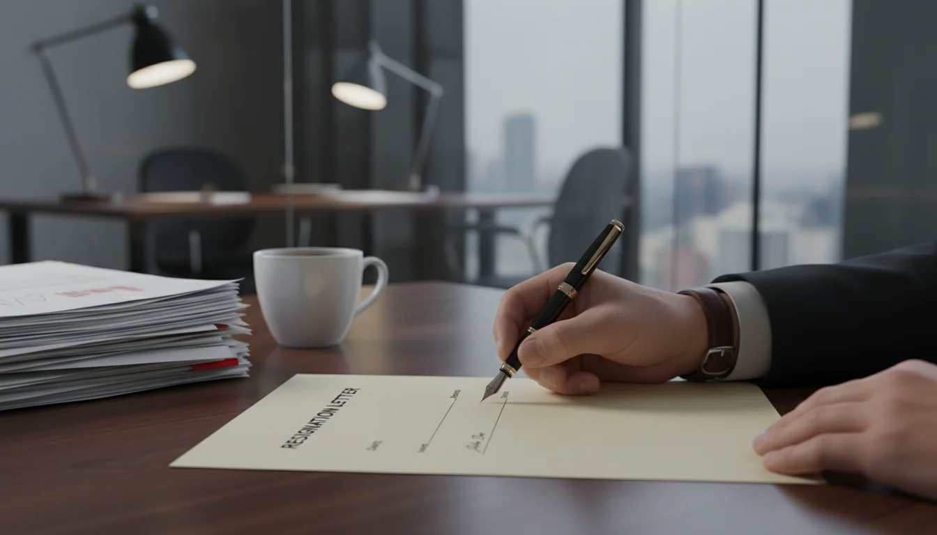 Signing formal corporate resignation